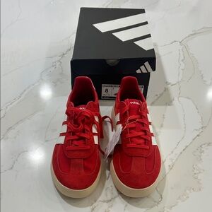 adidas Vibrant Red and White Sneakers